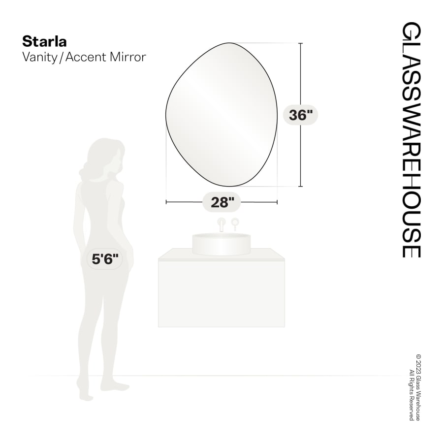 Glass Warehouse SF-PBL-28X36-SB Starla 28