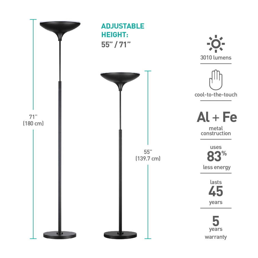 Globe Electric 12784 Torchiere 13 Wide LED Floor Lamp Build