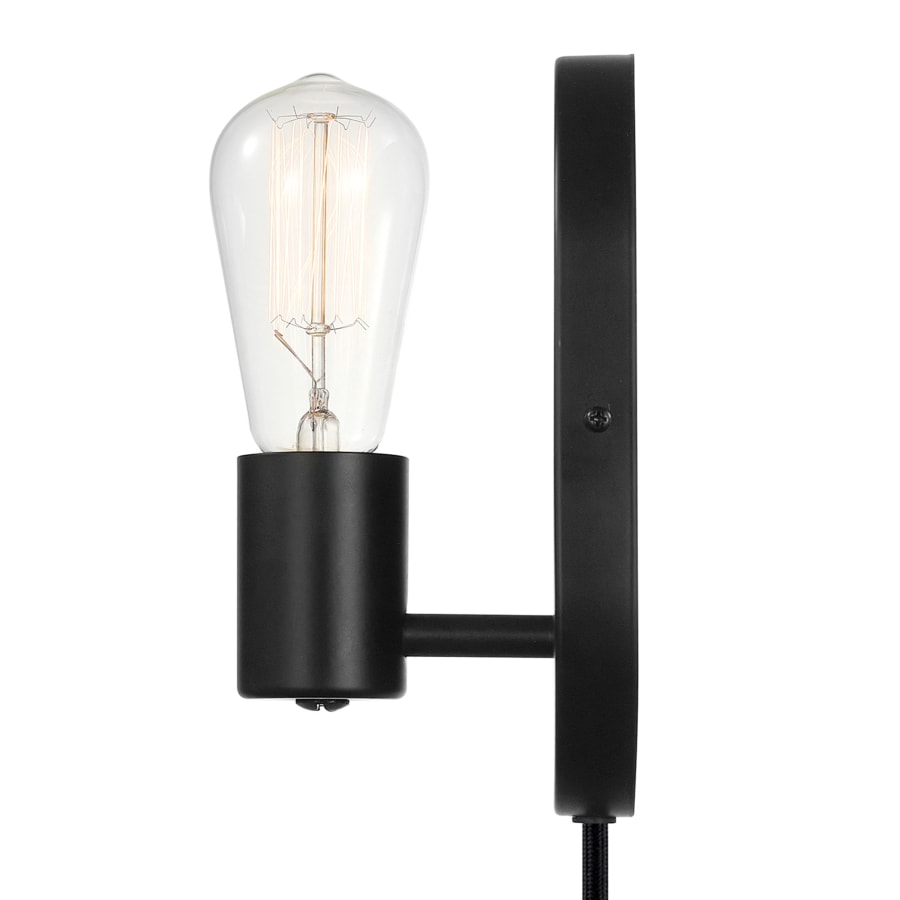 Novogratz x Globe 1 Light Matte Black Plug in or Hardwire Wall Sconce