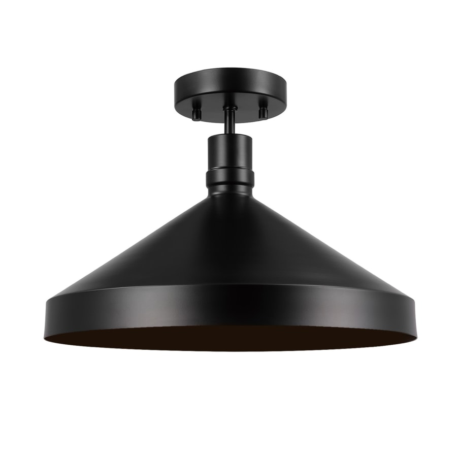 Globe Electric Violet 15" Wide Semi-flush Outdoor Ceiling Fixture Matte Black