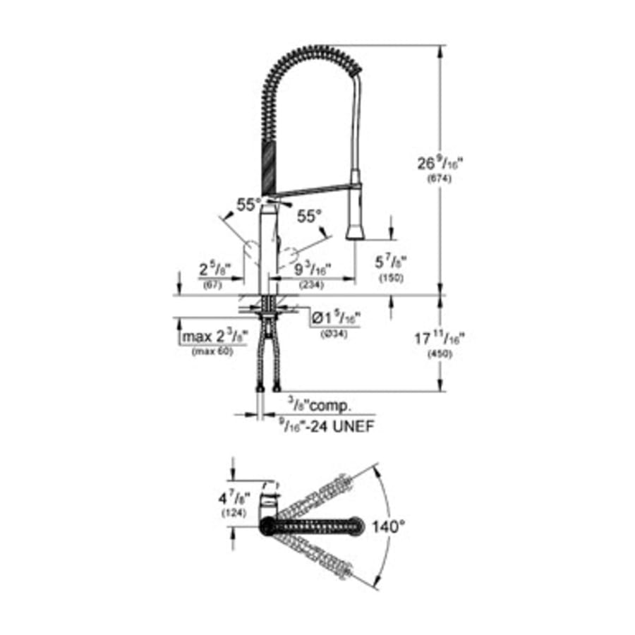 Grohe-32 951-Dimensional Drawing