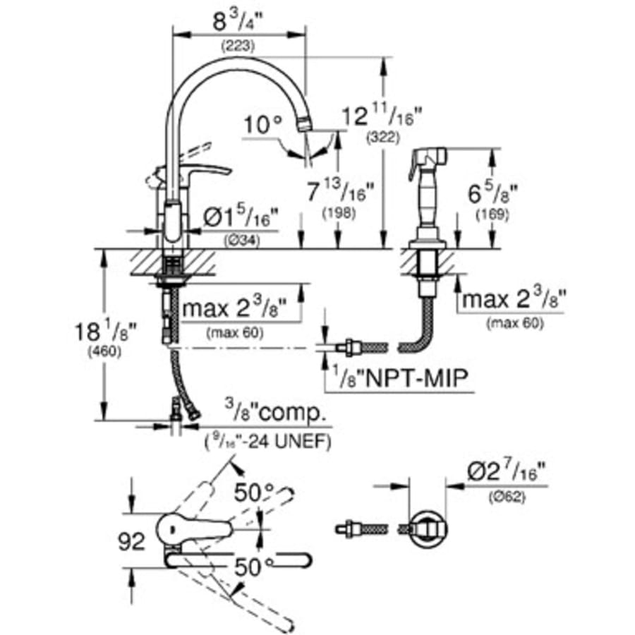 Grohe Kitchen Faucet Repair Diagrams GROHE Eurosmart Cosmopolitan