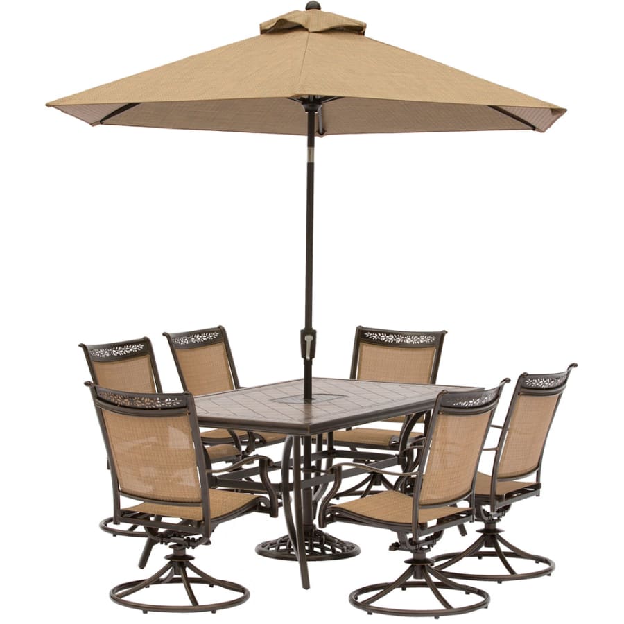 Hanover FNTDN7PCSWTN-SU Fontana Seven Piece Aluminum Framed Fabric