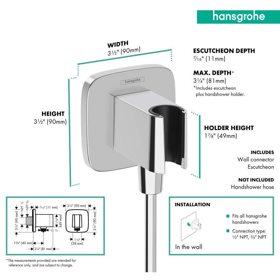 Hansgrohe 26865701 Rainfinity Handshower, 1.75 Gpm