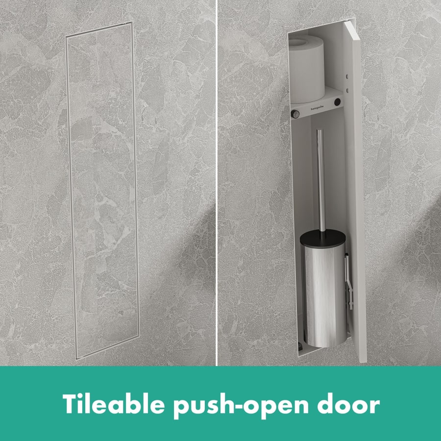 Hansgrohe 56060800 XtraStoris Rock Recessed Toilet Brush | Build.com