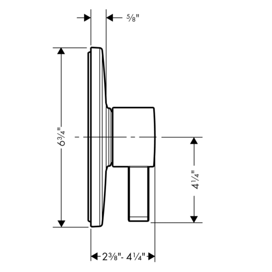 Hansgrohe-HSO-S-PB01-Pressure Balance Valve Trim Dimensional Drawing