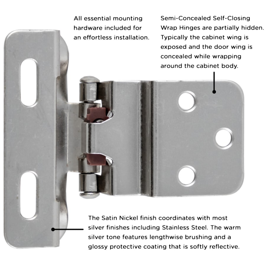 Hickory Hardware P61030F-SN-10B (10) Pairs - 3/8 Inch Inset