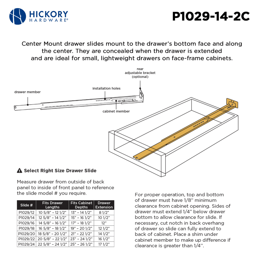 Hickory Hardware P1029/14-2C 1029 Series 14 Inch 3/4 | Build.com