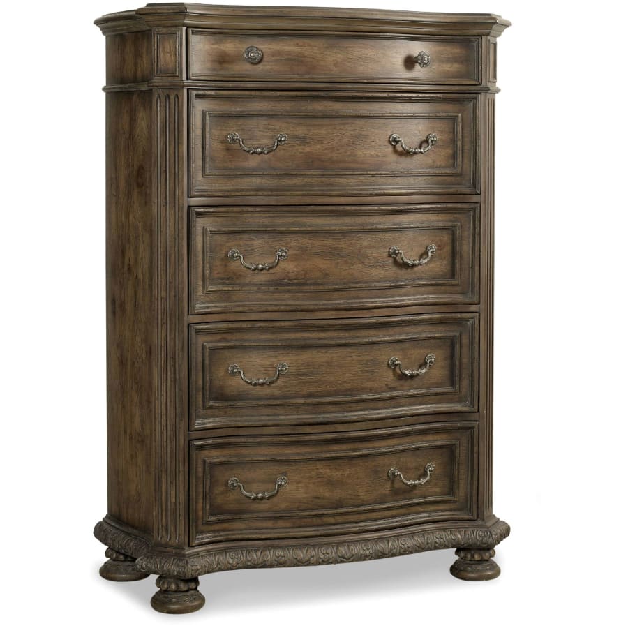 Hooker Furniture Rhapsody 43" Wide 5 Drawer Rustic Hardwood Dresser / Chest of Drawers Rustic Walnut