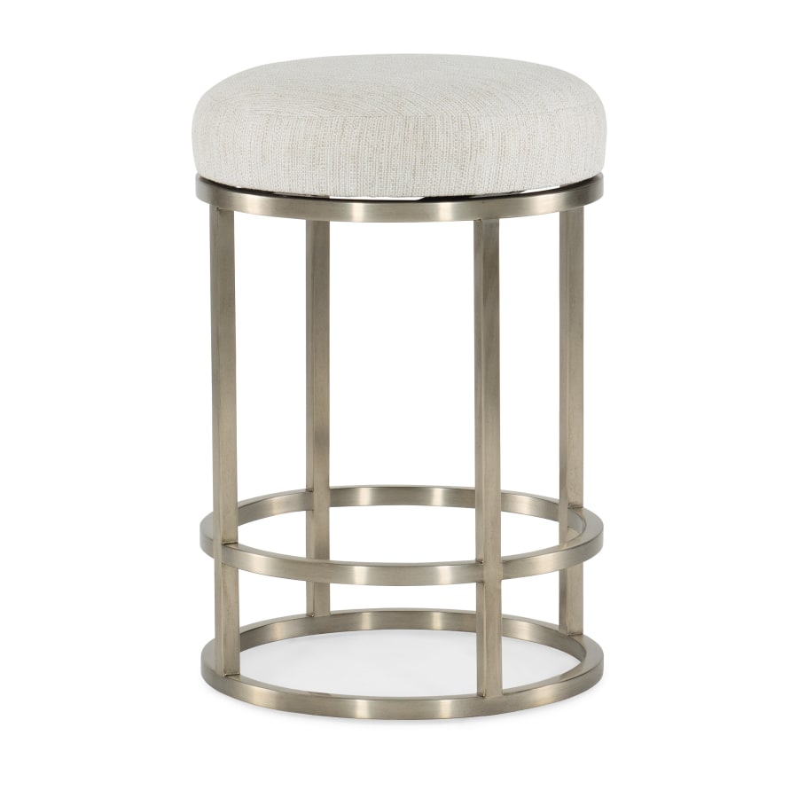 Hooker Furniture 17" Wide Framed Polyester Upholstered Stool Champagne