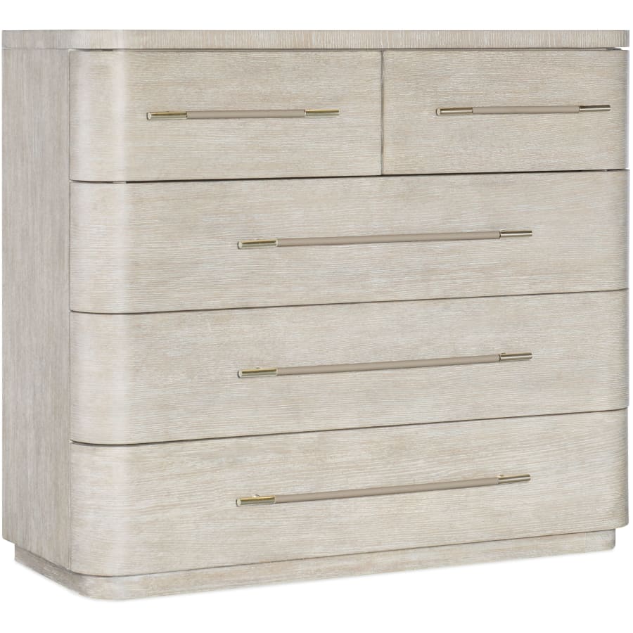 Hooker Furniture Modern Mood 50" Wide 5 Drawer Oak Dresser with Self Close Diamond