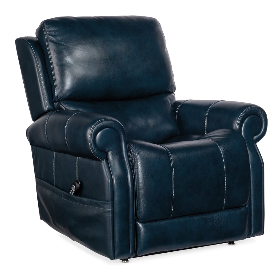 Hooker Furniture 39" Wide Leather Recliner Table Blue