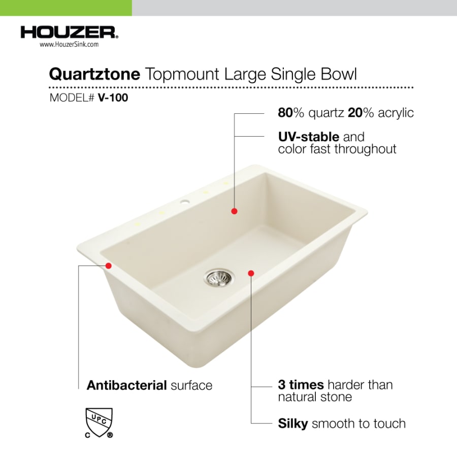 Houzer V-100 MOCHA Quartztone 33 Houzer V-100 MOCHA Quartztone 33