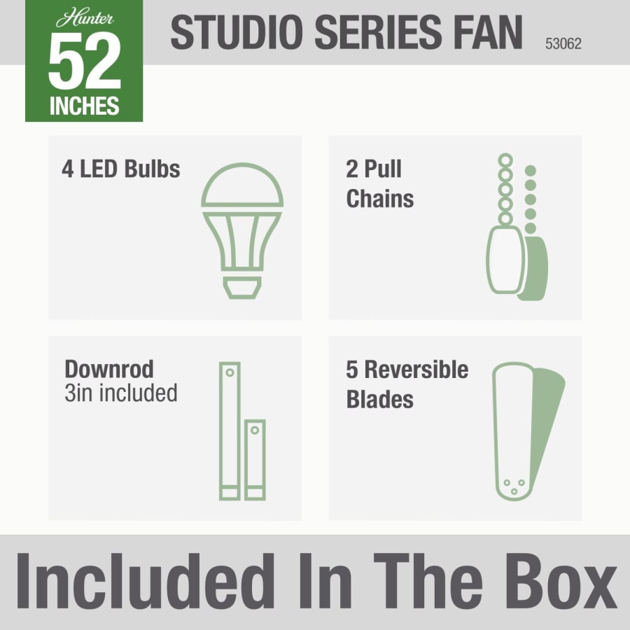 Hunter 53062 Studio Series Included in Box