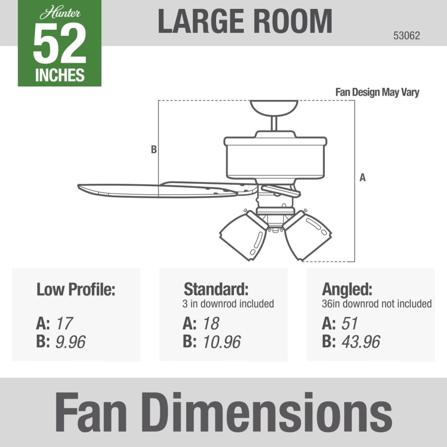 Hunter 53062 Studio Series Dimension Graphic