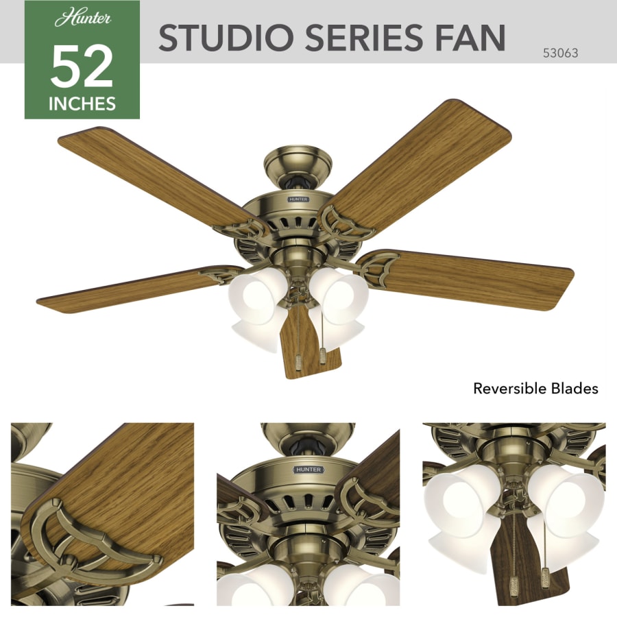 Hunter 53063 Studio Series Ceiling Fan Details