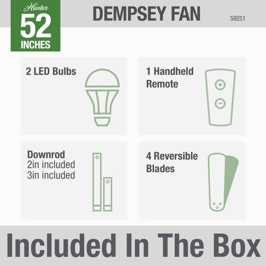 Hunter 59251 Dempsey Included in Box