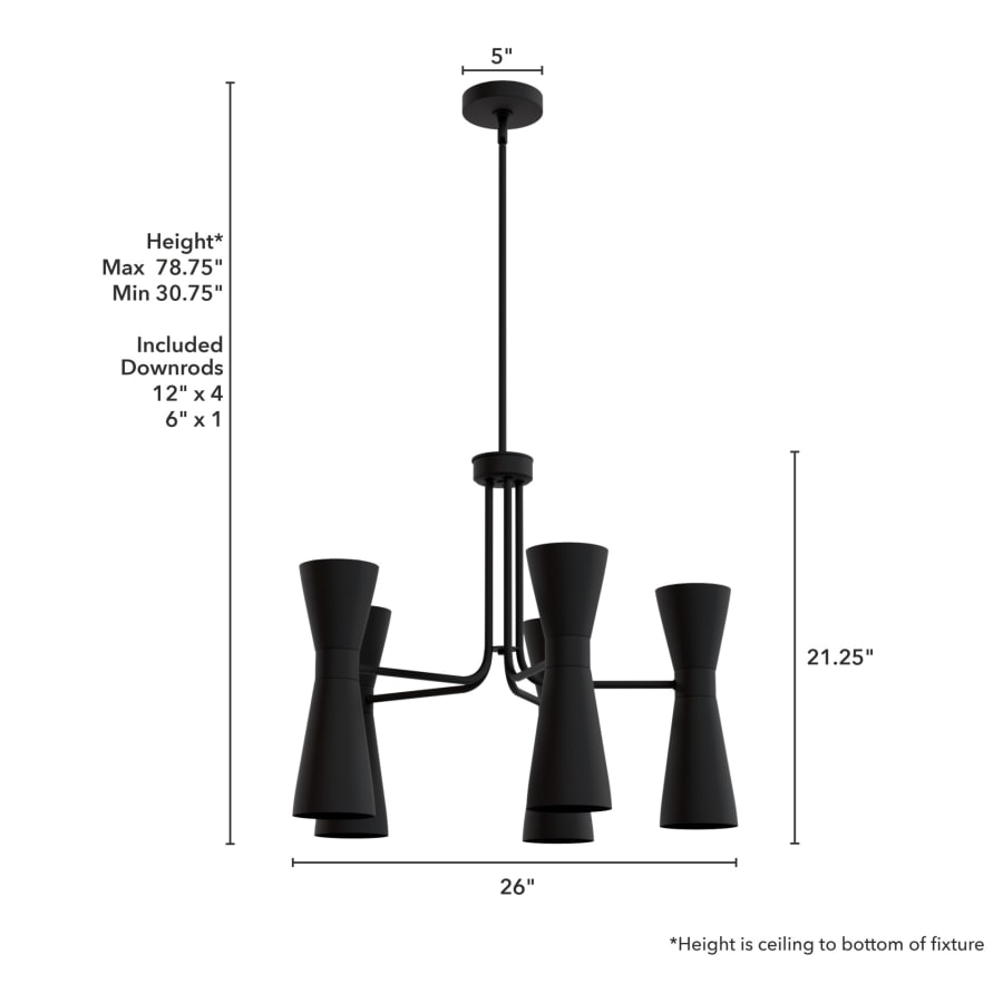 Zola Up and Down 10 Light 26 Inch Chandelier - Thumbnail 4