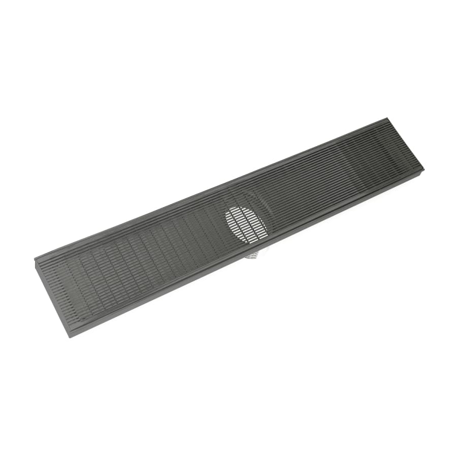 Infinity Drain 42" FXAS 100 High Flow Linear Drain Kit with Wedge Wire Grate and PVC Drain Body Gunmetal