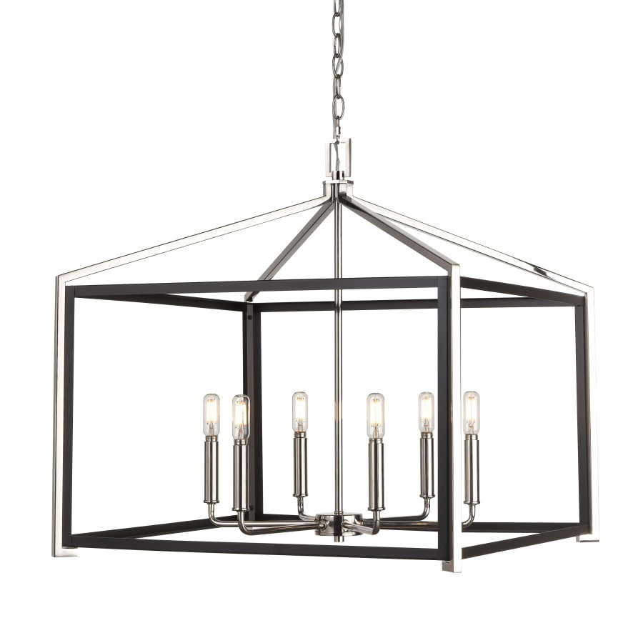 Innovations Lighting Wiscoy 6 Light 24" Wide Square Chandelier Black Polished Nickel