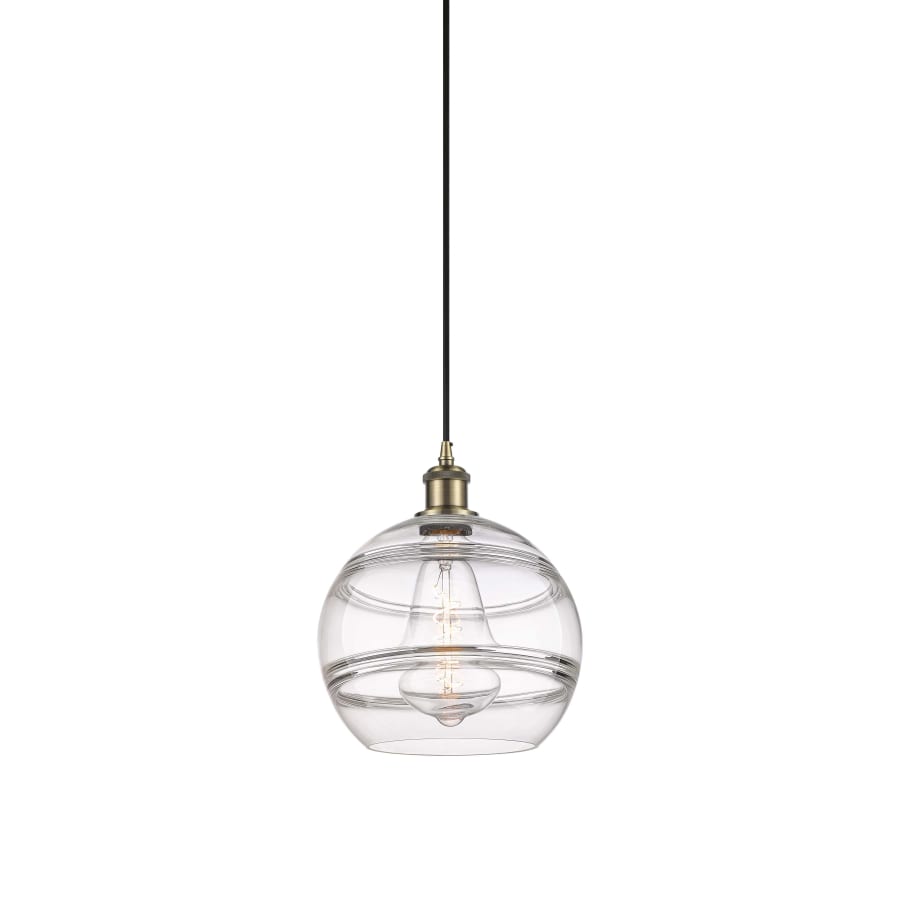 Innovations Lighting Rochester 10" Wide Suspension Pendant Antique Brass / Clear