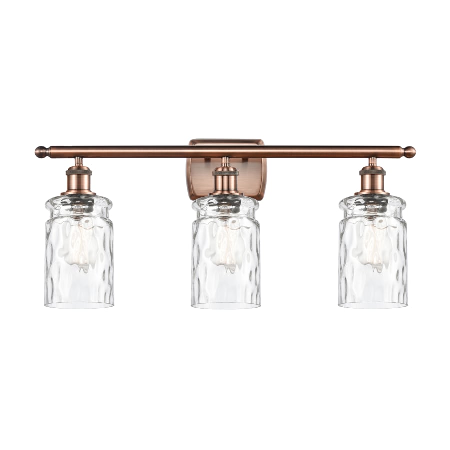 Innovations Lighting Candor 3 Light 26" Wide Bathroom Vanity Light Antique Copper / Clear Waterglass