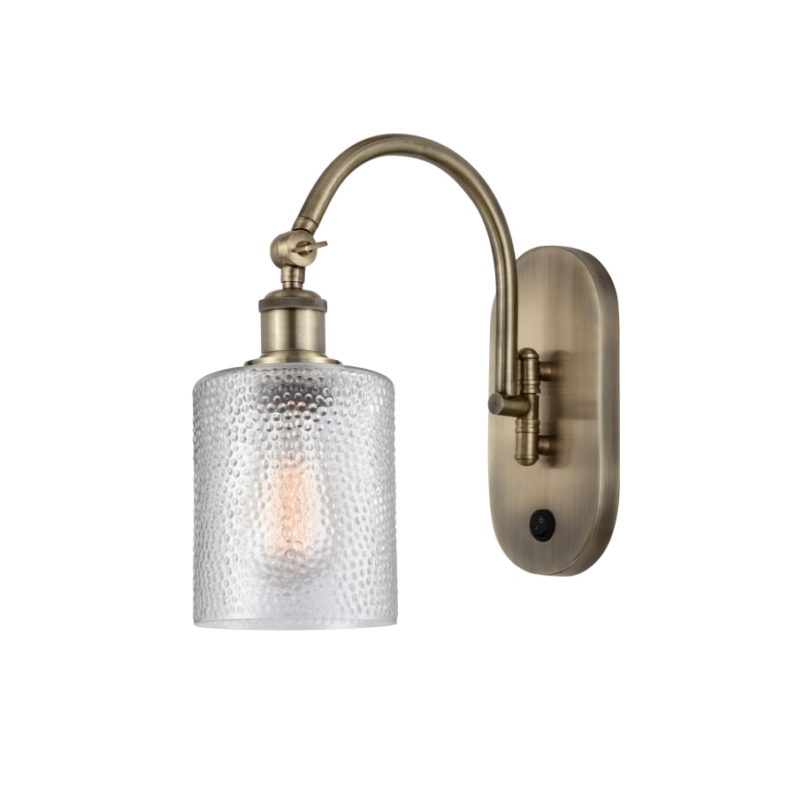 Innovations Lighting Cobbleskill 13" Tall Wall Sconce Antique Brass / Clear