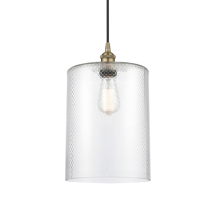 Innovations Lighting Cobbleskill 9" Wide Mini Pendant Antique Brass / Clear