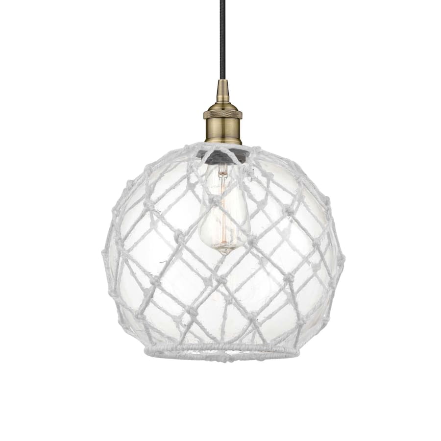 Innovations Lighting Edison 10" Wide Pendant Antique Brass / Clear / White