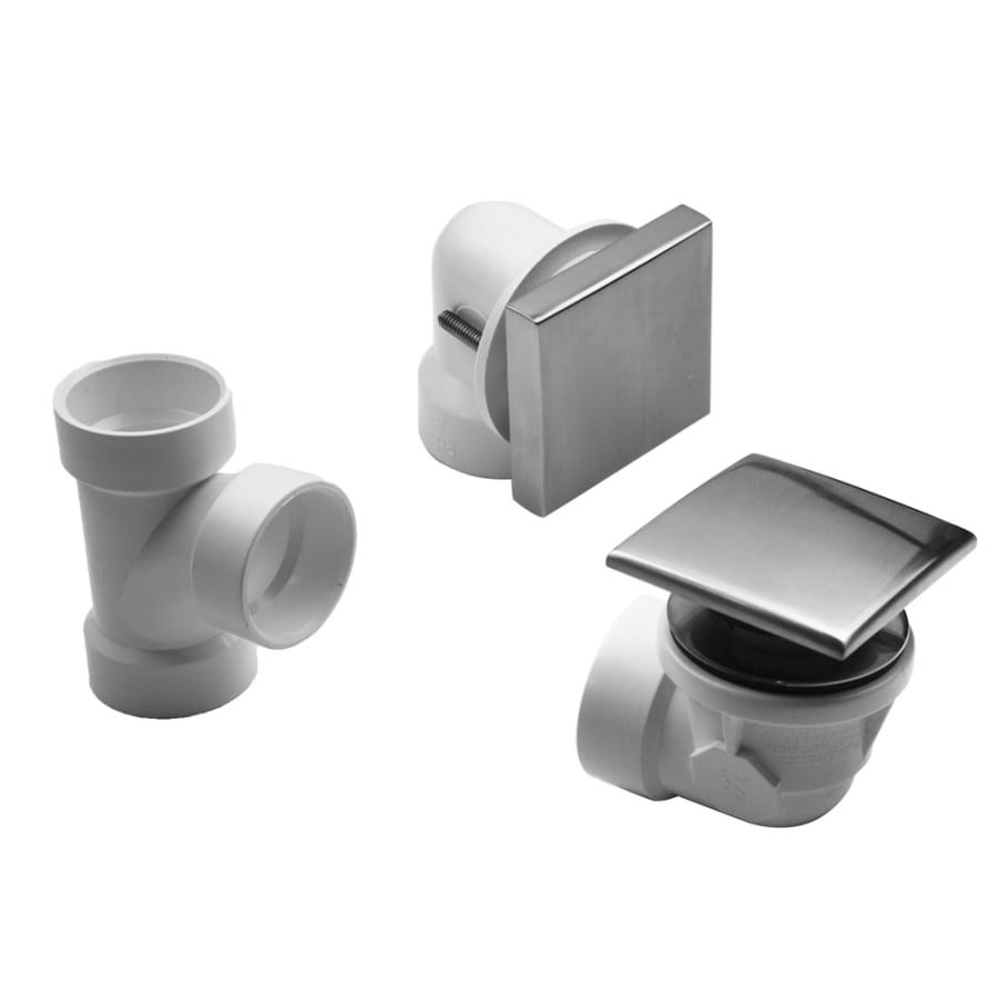 Jaclo Toe Control Drain Strainer With Square No Hole Faceplate Half Kit Polished Chrome