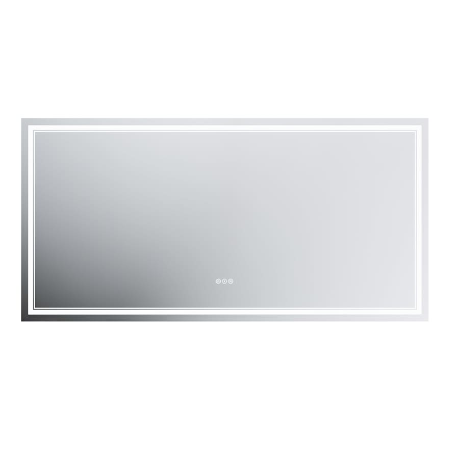 James Allan GlareGuard 71-13/16"W x 35-13/16"H Rectangular Flat Framed Wall Mounted Bathroom Mirror with Lighting Mirror