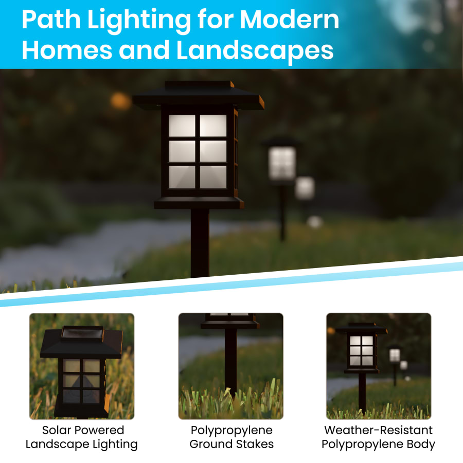 James Allan FFLA39832BK Lantern Style Set of (8) LED Solar James Allan FFLA39832BK Lantern Style Set of (8) LED Solar
