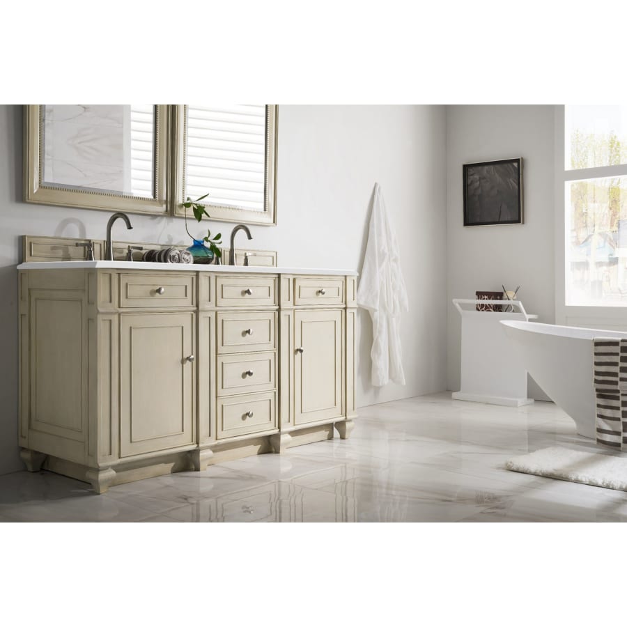 Bristol 72 in. W Bathroom Double Vanity Cabinet Only in Vintage Vanilla