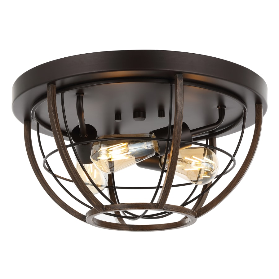JONATHAN Y Lighting Lyla 3 Light 16" Wide LED Flush Mount Ceiling Fixture Dark Brown / Oil Rubbed Bronze