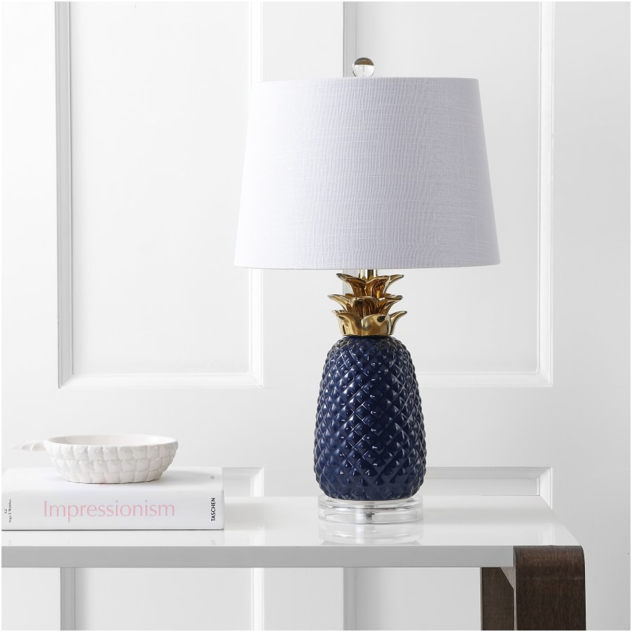 Jonathan Y Pineapple Ceramic LED Table Lamp Orange