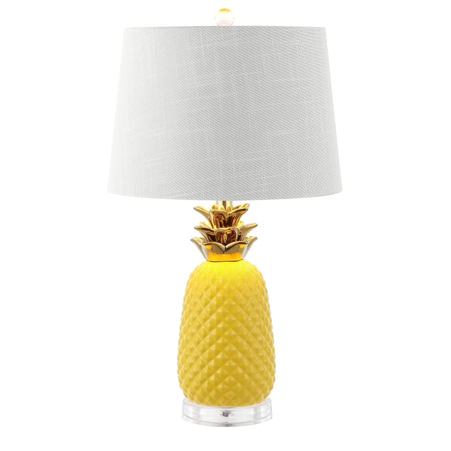 Jonathan Y Pineapple Ceramic LED Table Lamp - Yellow, image size:900x900