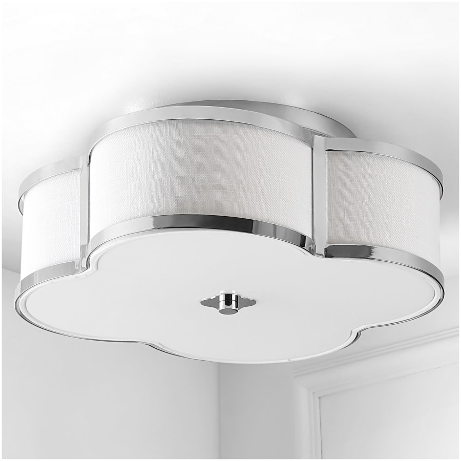 Jonathan Y Quatrefoil Scalloped Shade Metal Classic Glam LED Flush Mount
