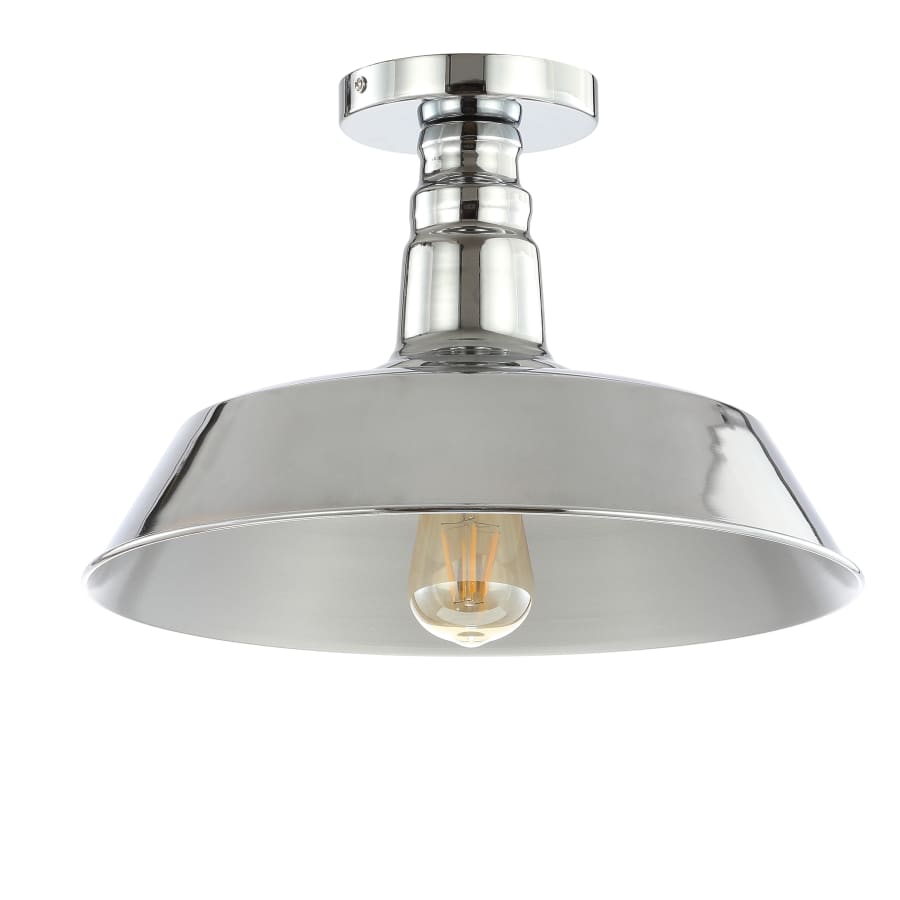 JONATHAN Y Lighting Cassidy 14" Wide LED Semi-Flush Ceiling Fixture Chrome