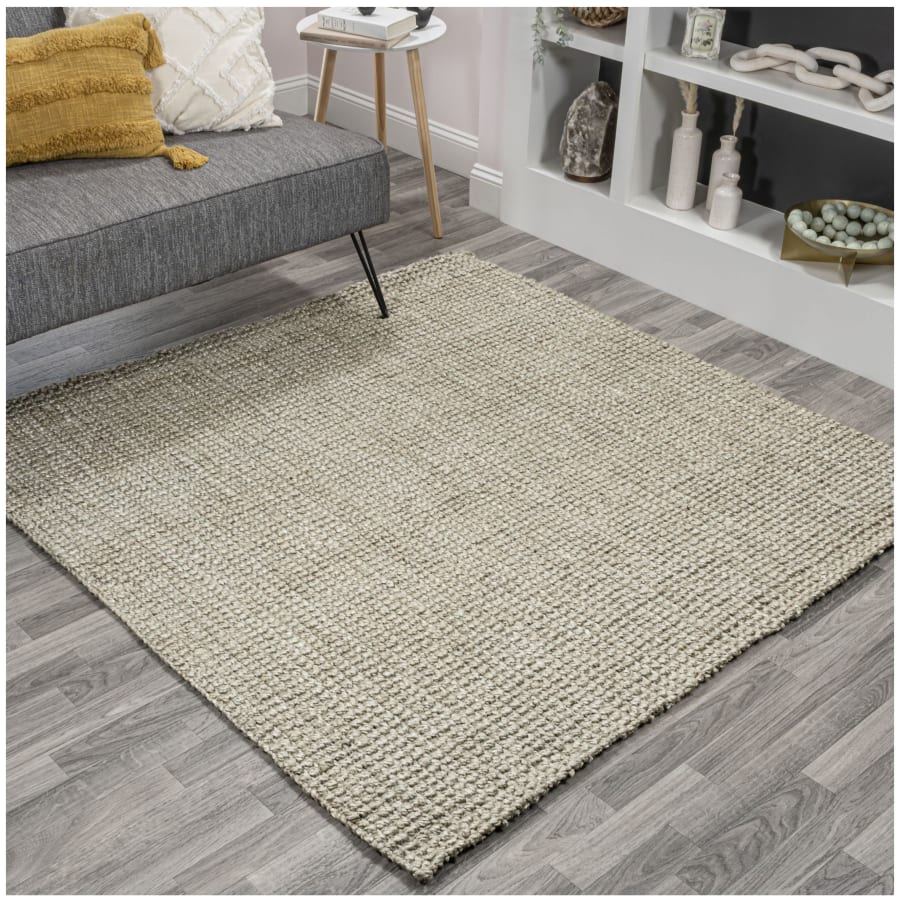 JONATHAN Y Lighting Natural Fiber 5' x 5' Jute Solid Indoor Square Area Rug Gray