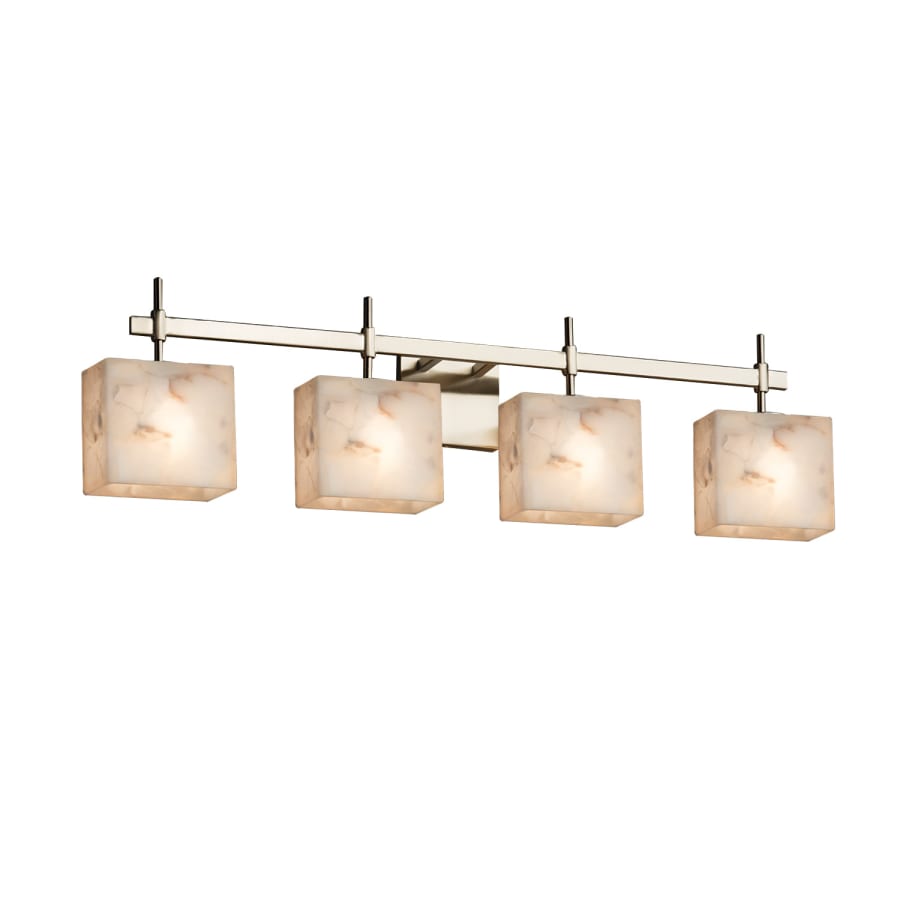 Justice Design Group Alabaster Rocks 32.5" Union 4 Light Vanity Light Brushed Nickel