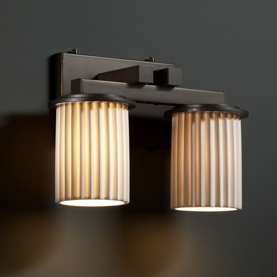 Dark Bronze finish with (-10) Cylinder with Flat Rim and Pleated shade option