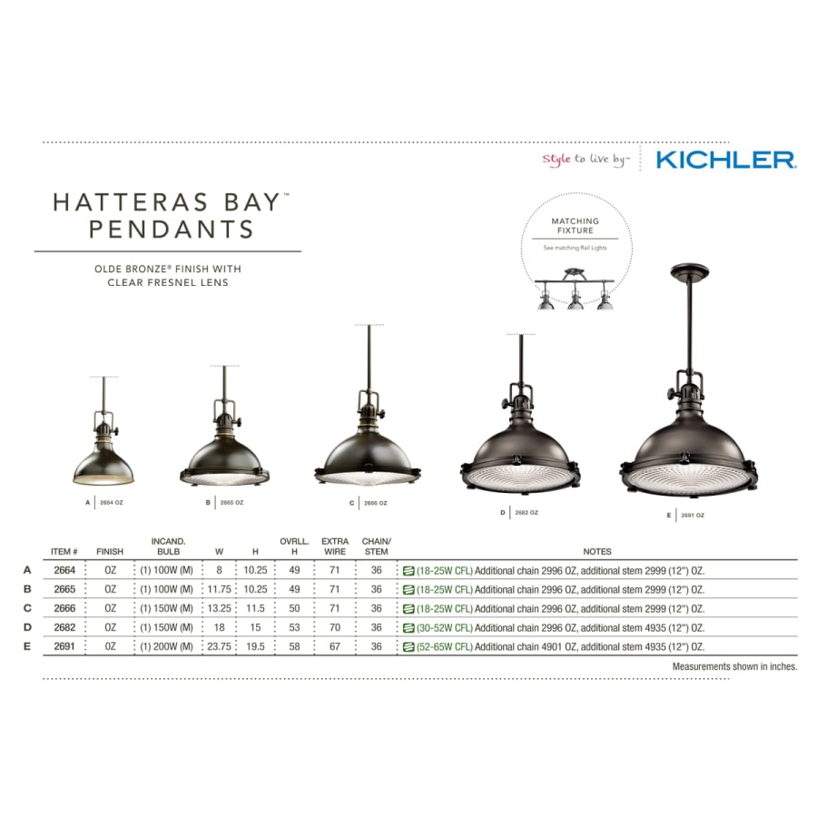 Kichler 2665OZ Hatteras Bay Single Light 12 Wide Pendant Build