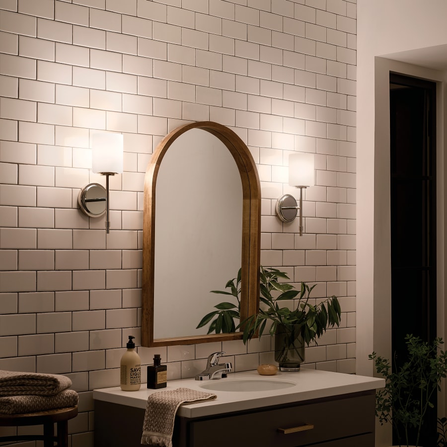 Kichler 55140PN Ali 15 Tall Bathroom Sconce with Frosted Build