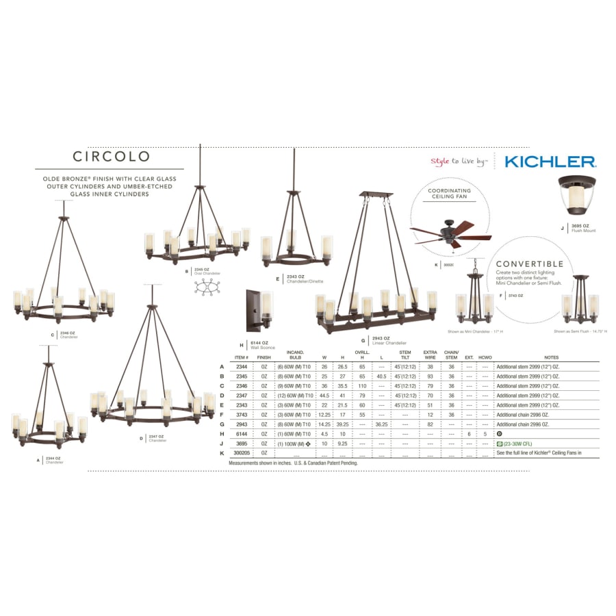 Kichler 2345NI Circolo 8 Light 36\, image size:900x900