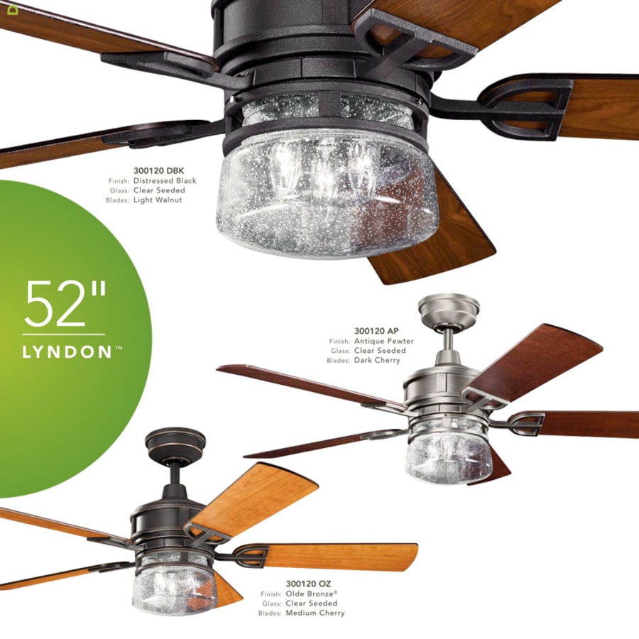 Kichler 300120AP 52 Indoor Ceiling Fan with Blades Light Build