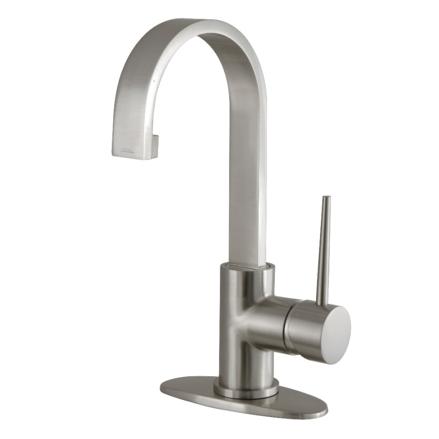 Kingston Brass New York 1.2 GPM Single Hole Bathroom Faucet with Pop-Up Drain Assembly Brushed Nickel