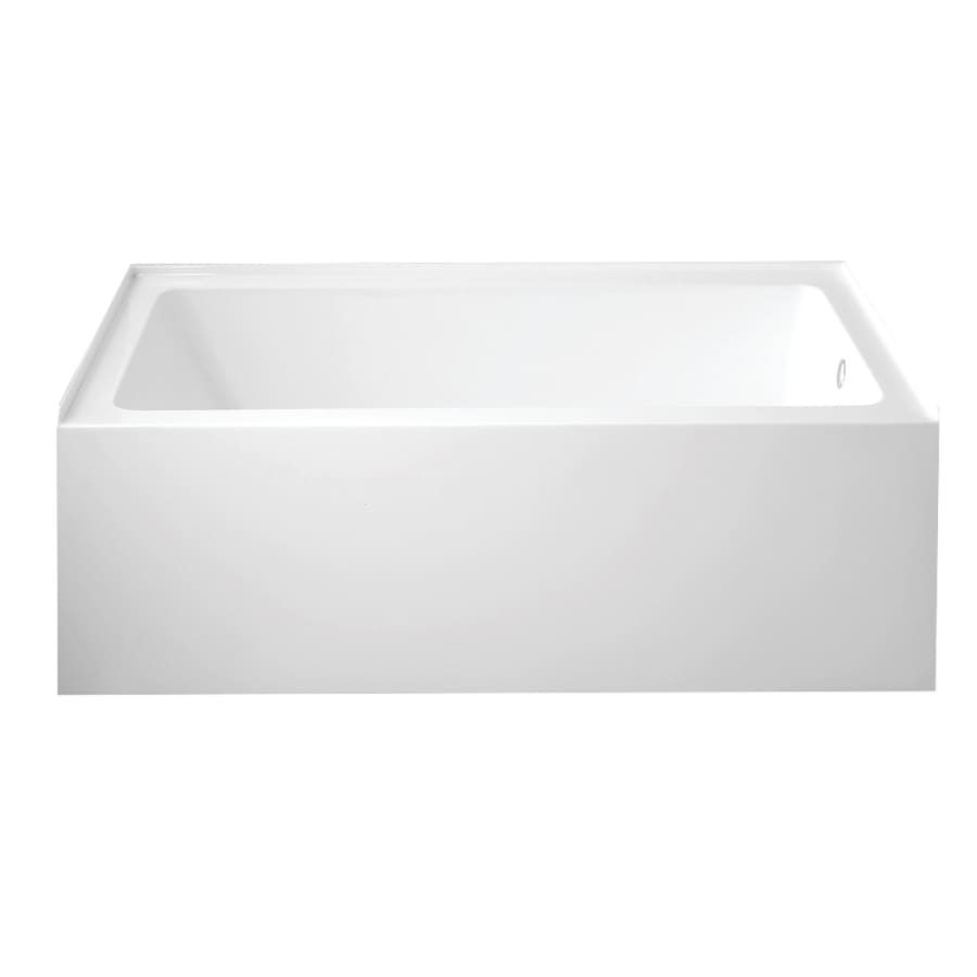 Kingston Brass Oriel 60" Three Wall Alcove Acrylic Soaking Tub with Right Drain, and Overflow White