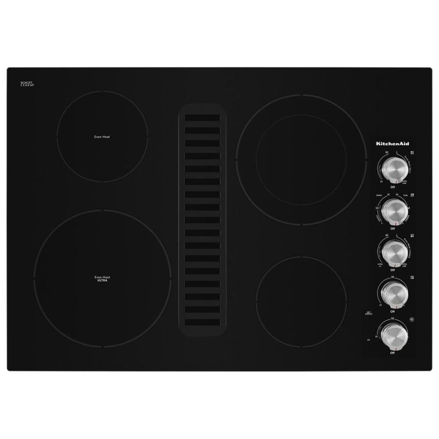 Kitchenaid 30 inch electric cooktop with downdraft top