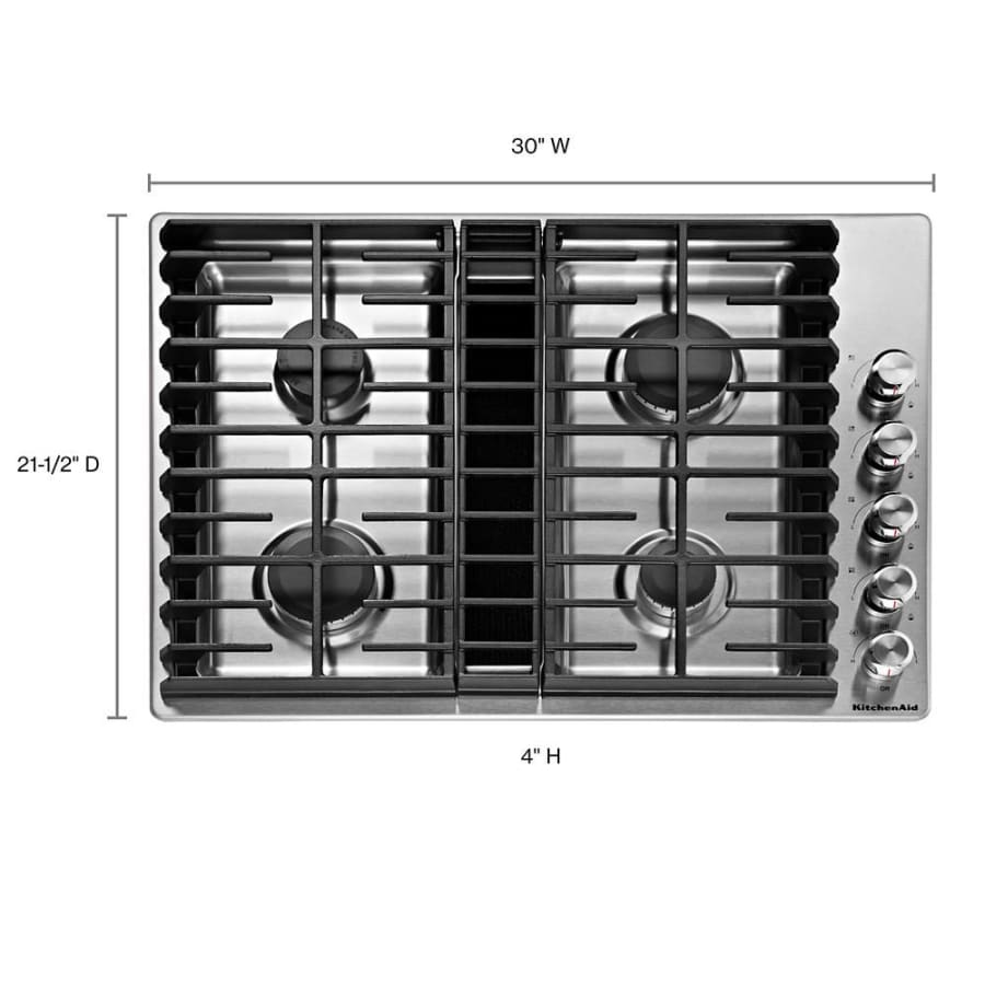 Gas cooktop with built in vent top