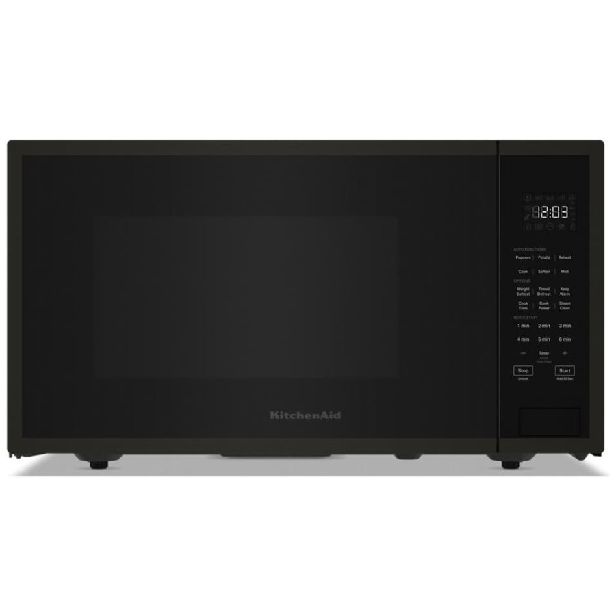 KitchenAid 25 Inch Wide 2.2 Cu. Ft. 1200 Watt Fingerprint Resistant Countertop Microwave with Sensor Functions Black Stainless Steel